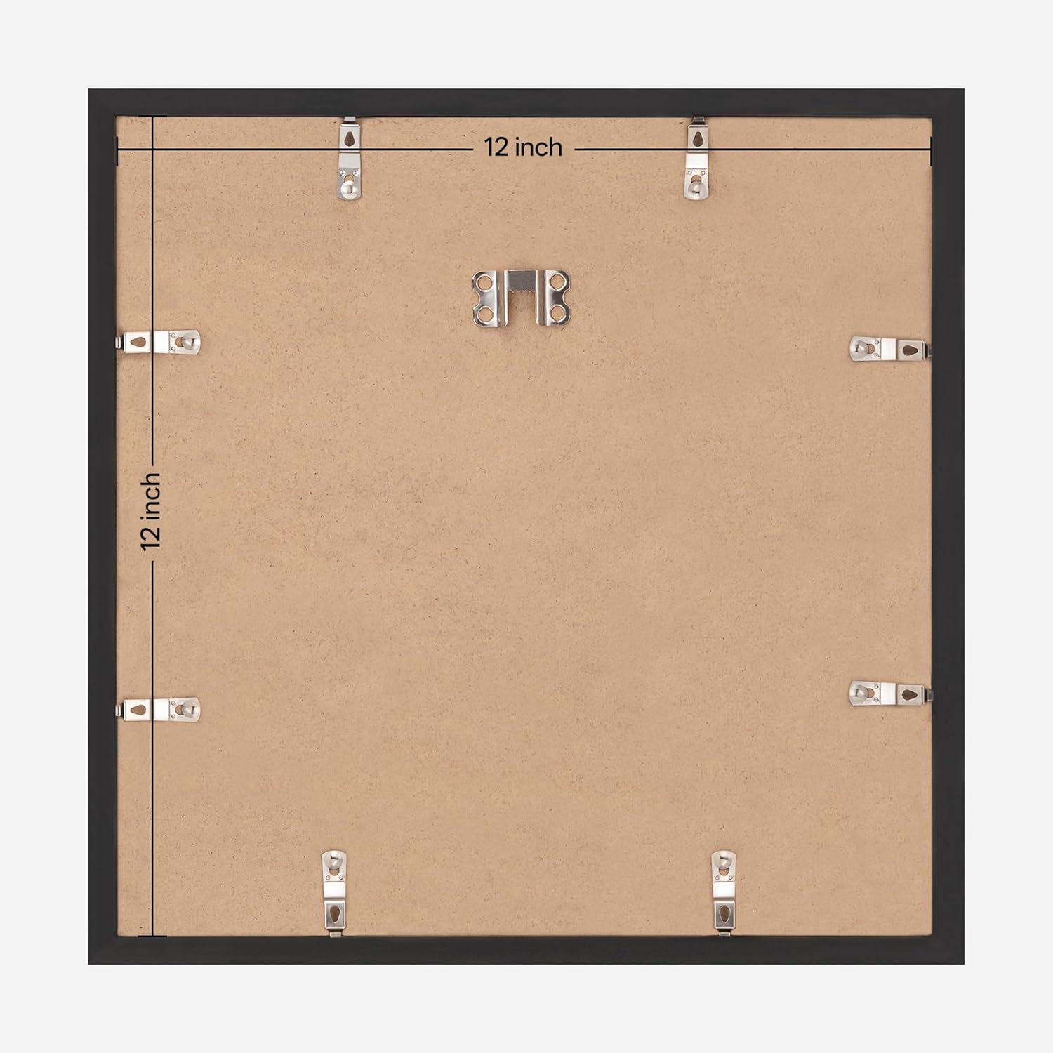 eletecpro Gallery Wall Frame Set of 6, 12x12 Inch Square Black Frames with 8x8 Mat, Scratch-Resistant Finish for Modern Home Decor