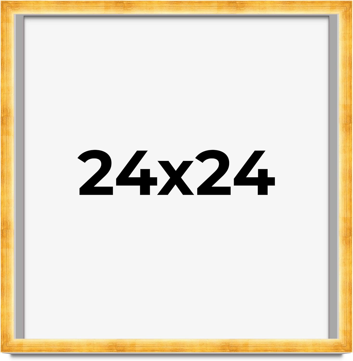 24x24 Shadow Box Gold Solid Wood Display Frame | 1.625 Inch Deep | 1 Inch Moulding Width | UV Resistant Acrylic Plexiglass, Acid Free Foam Board Backing and Hanging Hardware | Gilbert