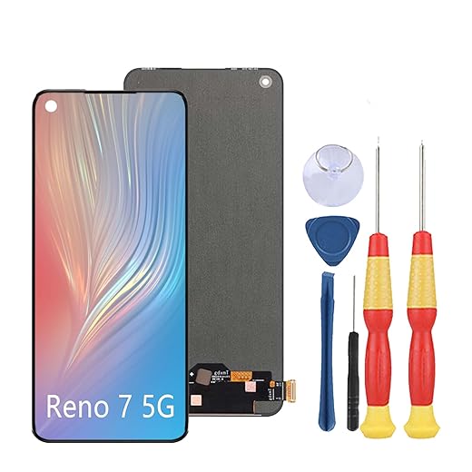 LCD Display Compatible with Oppo Reno 7 5G CPH2371 LCD Display Touch Screen Assembly Repair Replacement Parts with Tools.