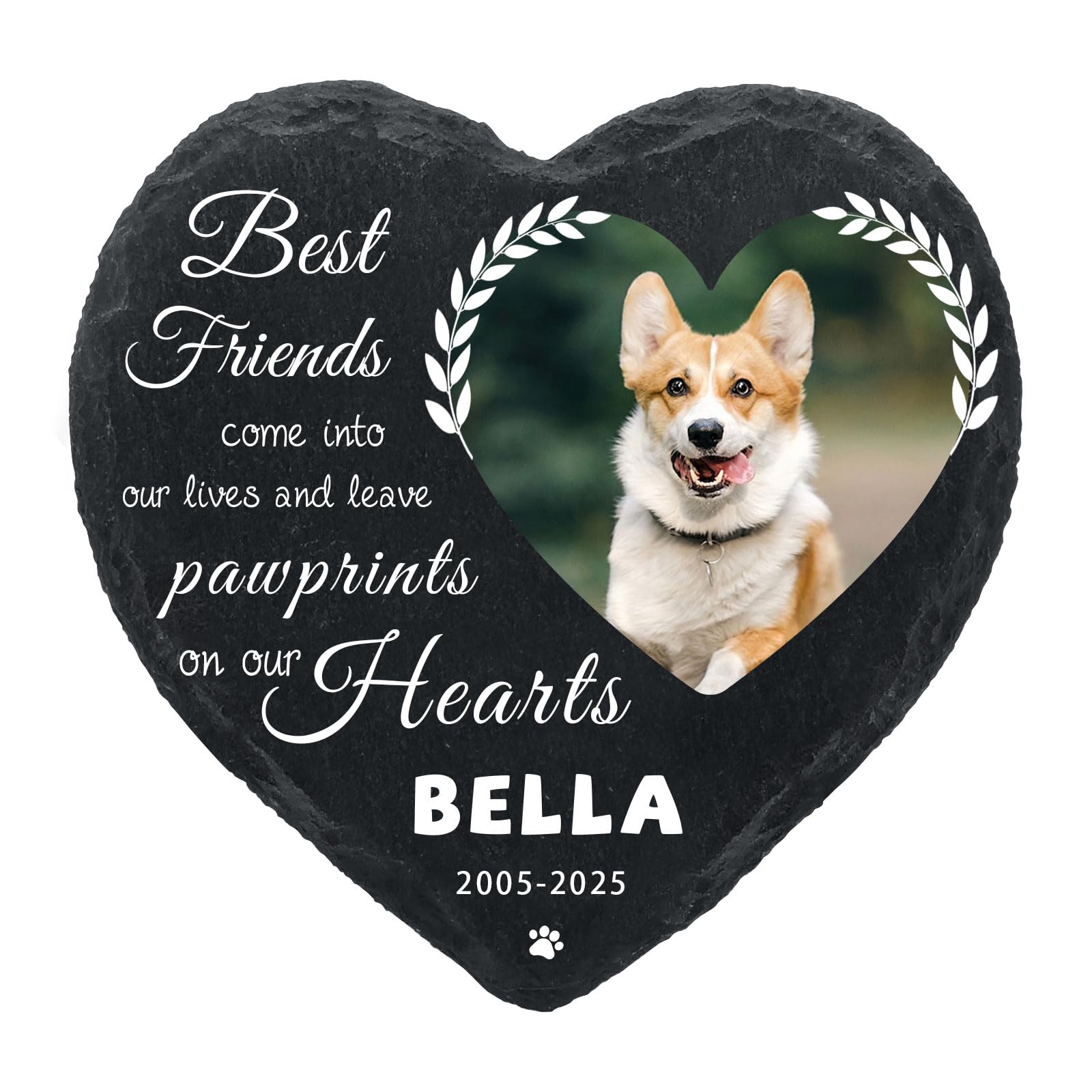 HAPPARY Dog Memorial Gifts for Loss of Dog Cat,Personalized Pet Memorial Stone with Photo Name,Custom Pet Remembrance Gifts,Cat Memorial Sympathy Gift