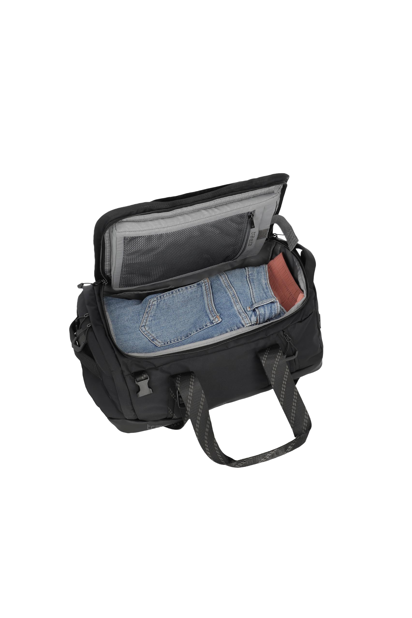 travelite Reisetasche Venture LINE S, 40x25x20 cm, 24 L, recyceltes Polyester, Handgepäck Tasche mit Rucksackfunktion und Trolley-Aufsteckfunktion, Weekender