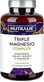 Magnésium Complexe 3 en 1 - Bisglycinate Malate Taurate - Énergie + Fatigue avec Vit B6 - Magnesium Bisglycinate - 120 Gélules Nutralie - 1