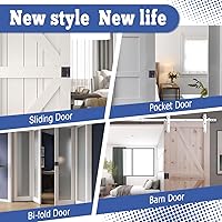 Vista 6 de HOMOTEK Paquete de 4 Herrajes para Cerradura de Puerta de Bolsillo de Privacidad con Tirador de Bolsillo y Herrajes para Puerta Bi-Fold - Reemplaza