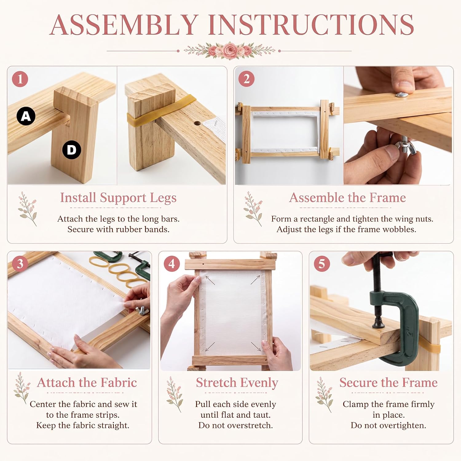 Lanties Adjustable Embroidery Frame Stand, 28 x 14 in, Hands Free Holder