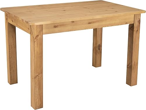 Miniatura 3 de EMMA + OLIVER Pacia Mesa de comedor rectangular de pino macizo de 46 x 30 pulgadas, color natural claro