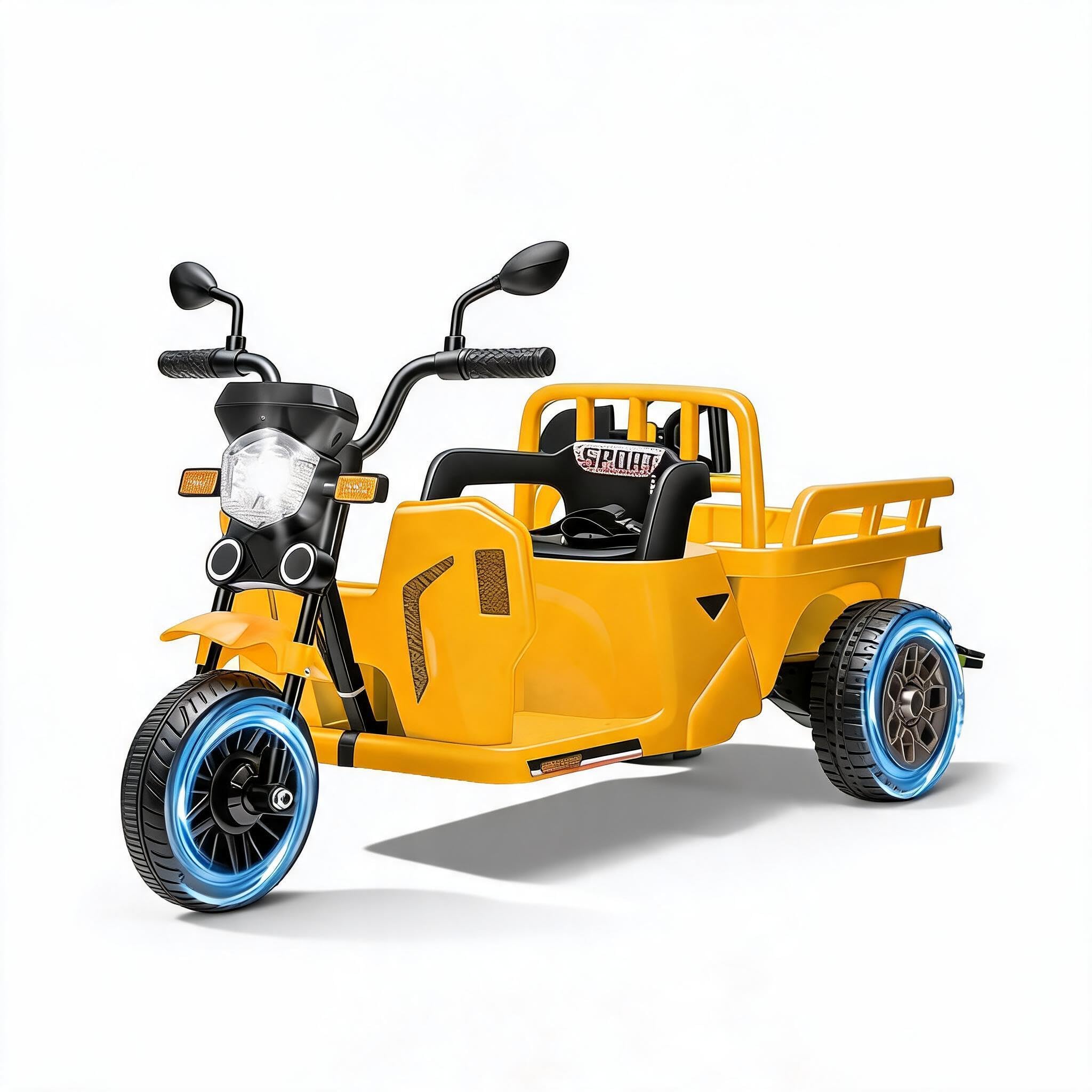 Aptliton 12V Kids Electric Ride-On Motorcycle Trike,Powered Tricycle