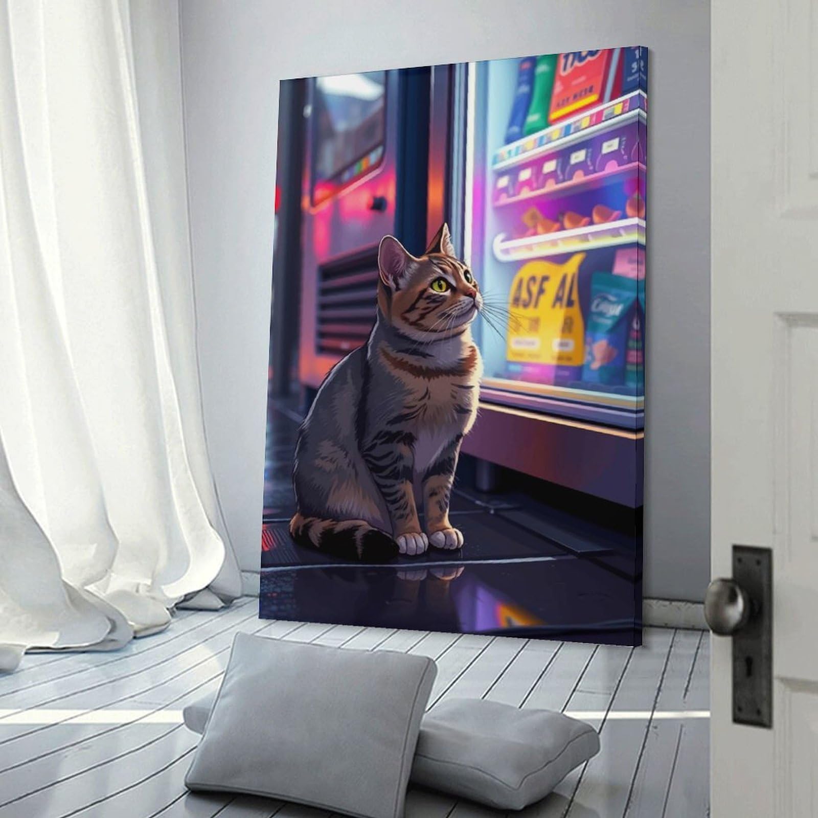 Junmoney The Vending Machine Decorative Wall Artwork, 24x36inch(60x90cm), for Home Lounge, Bedroom Or Reading Nook, Eye Catching Artwork for Blank Walls