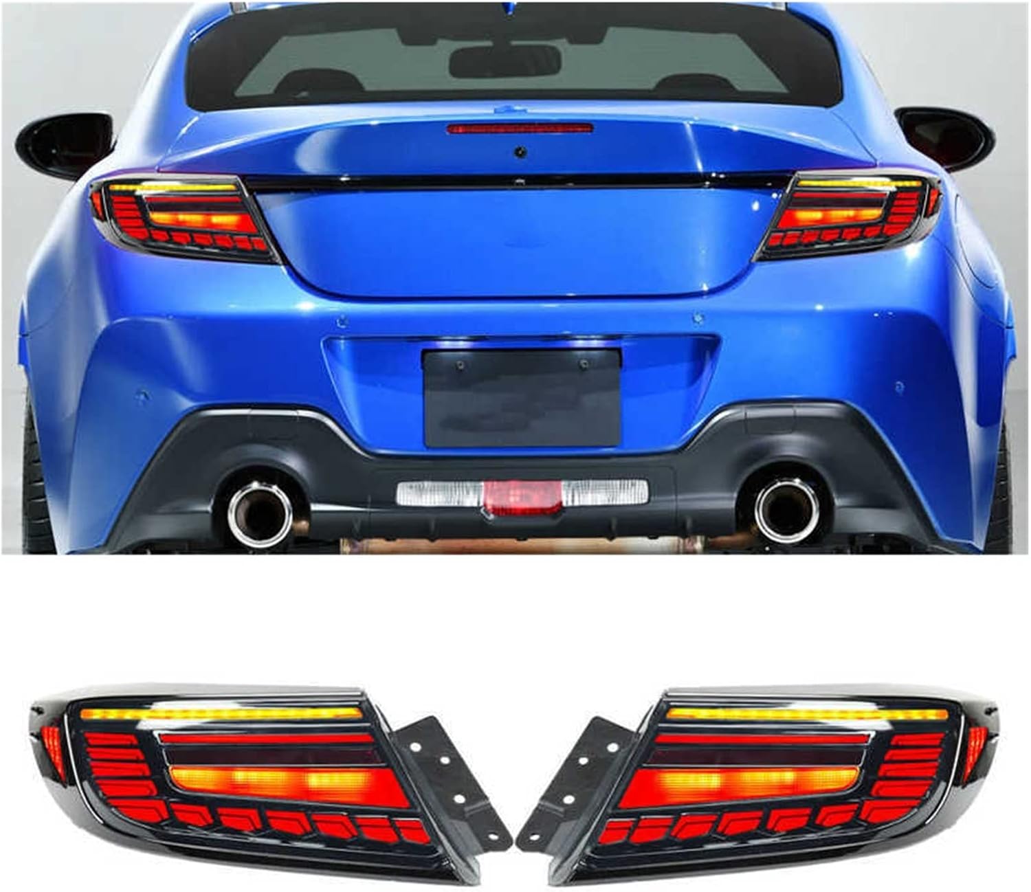 Car LED Tail Lights Smoked Black Light Animations Play LED