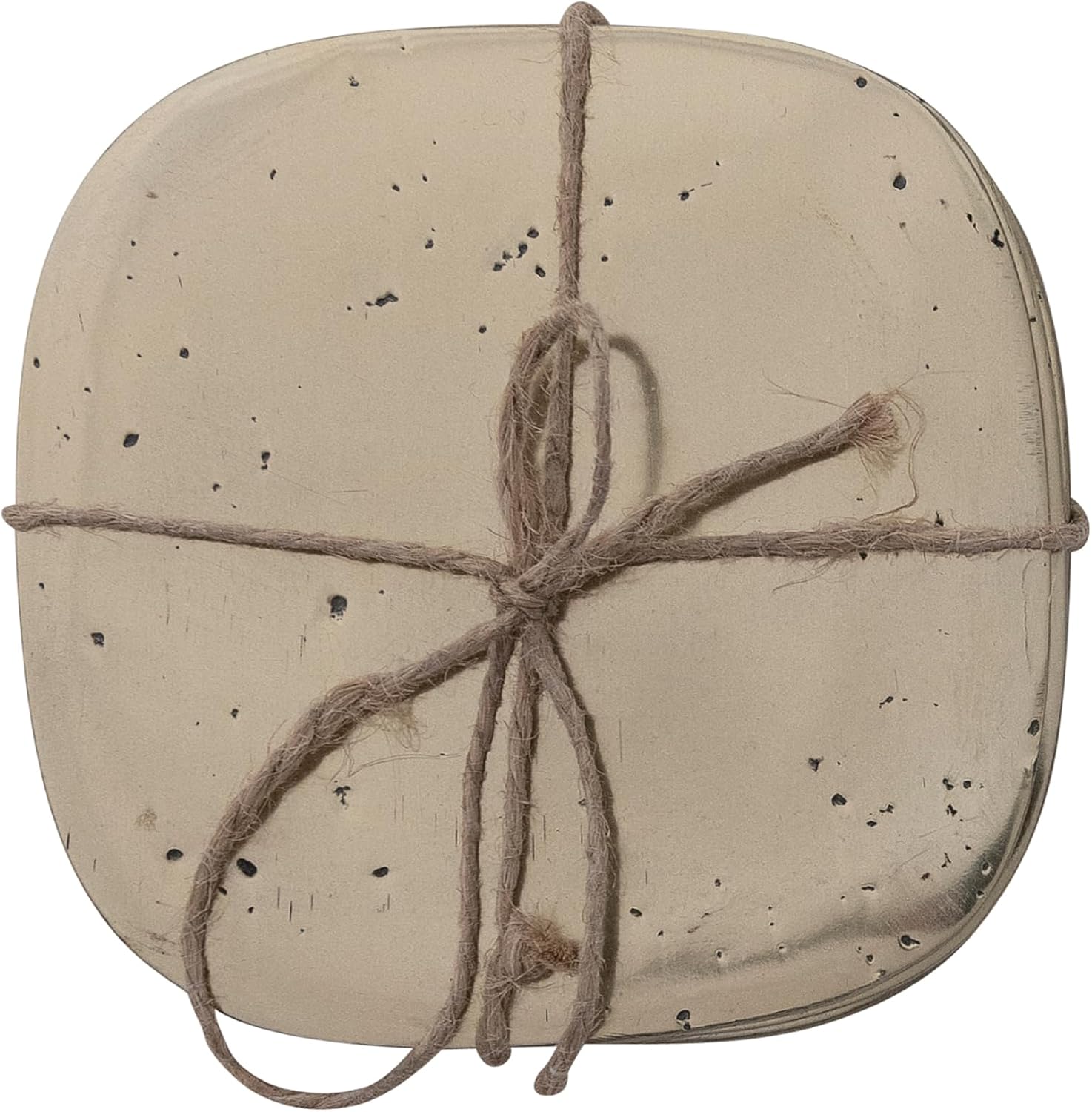Creative Co-Op 4-Piece Pocked Aluminum Square Coaster Set, Gold Finish