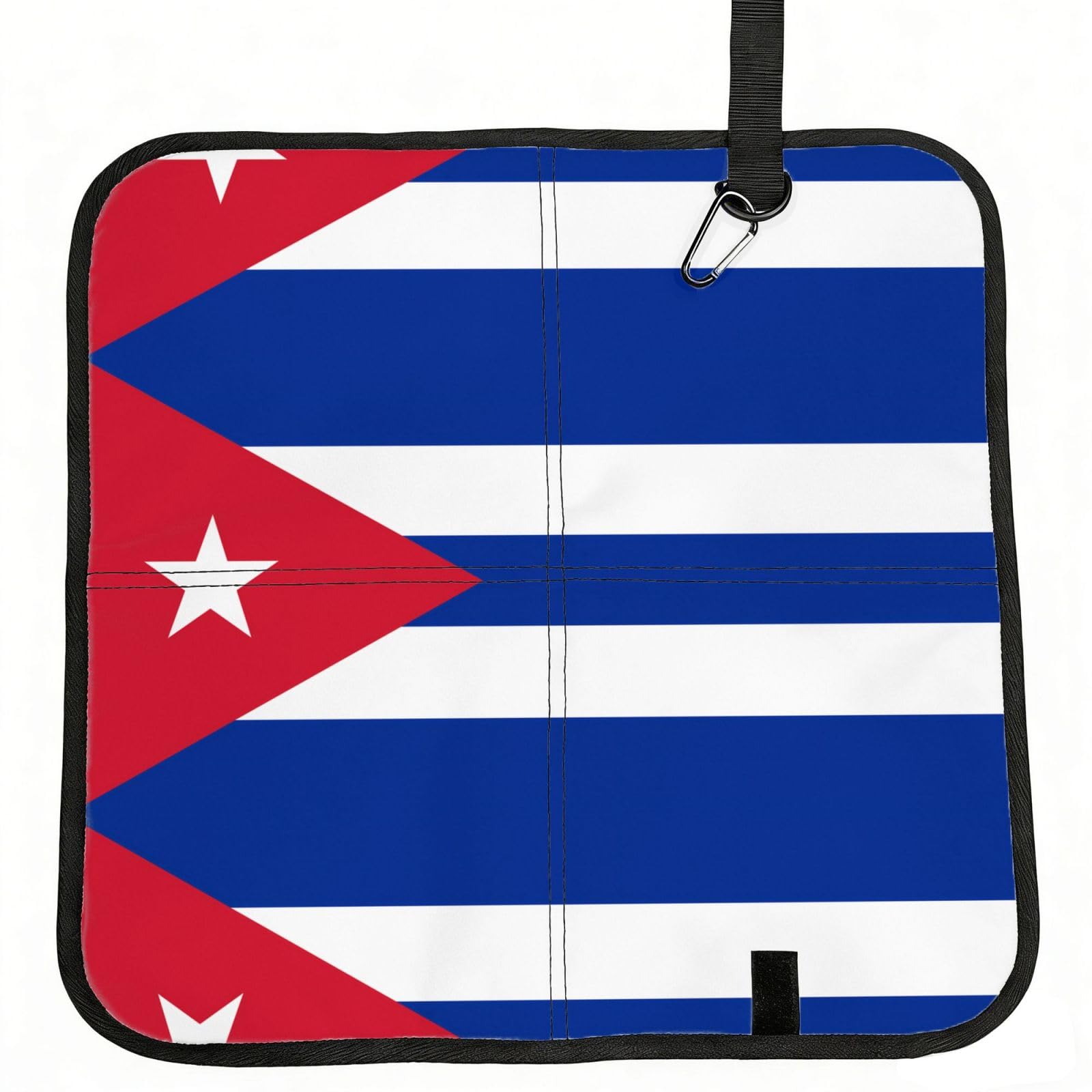 WZYCWB Cuban flag Foldable Seating Cushion with Carabiner - Stadium Mat for Camping, Hiking and Outdoor Activities