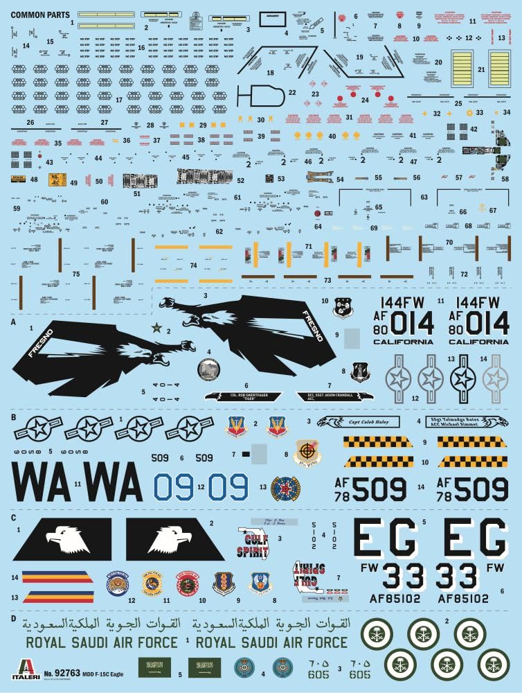 Italeri 92763 F-15C Eagle w skali 1:48 Plastikowy zestaw modelarski/model z tworzywa sztucznego