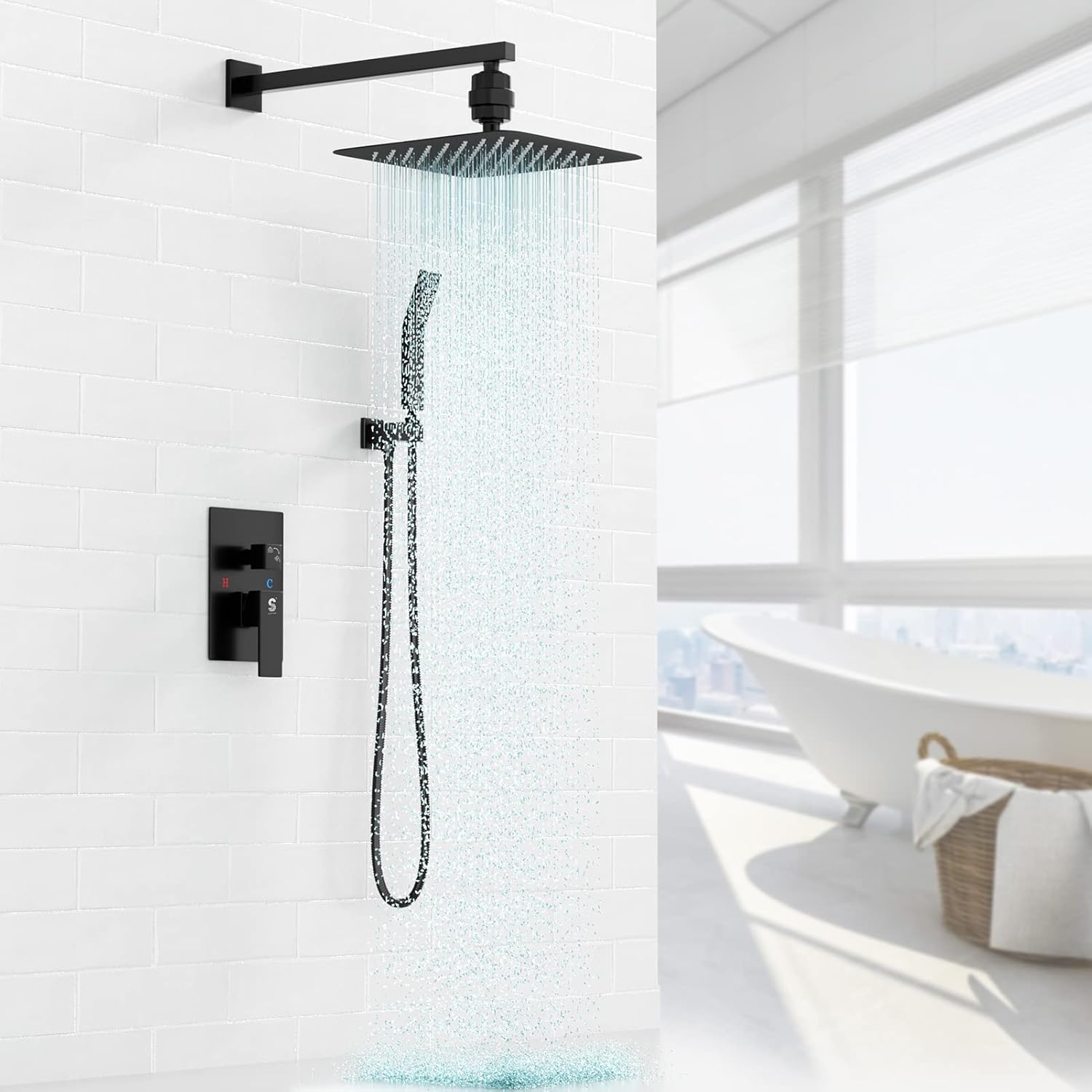 SR SUN RISE Wall Mounted Rainfall Shower Head System with 20 Stage