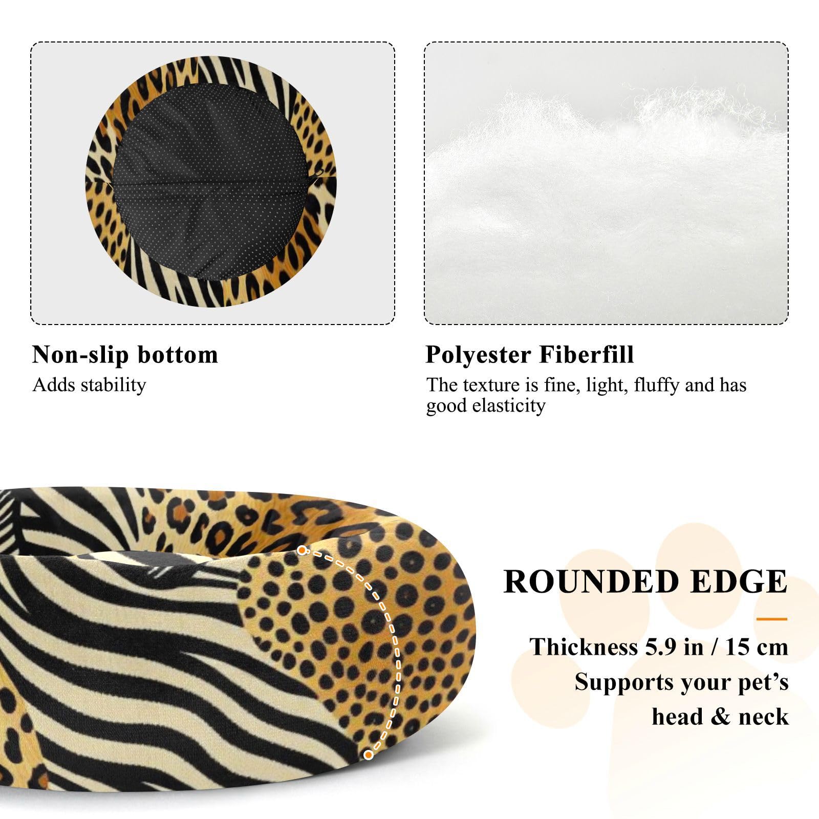 GuoChe Haustier-Katzenbett Y2k Leopard Zebras Wild