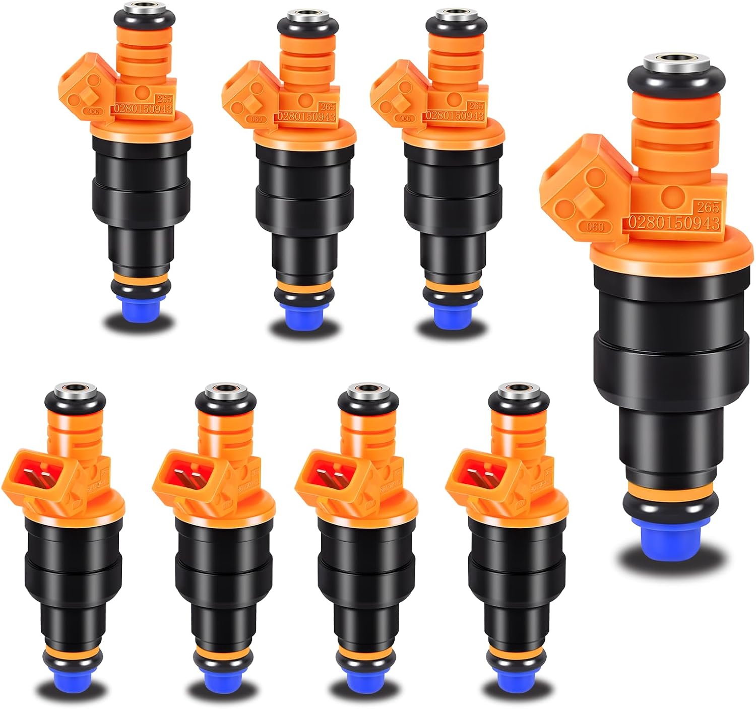 Upgraded Fuel Injectors V8 Compatible with Ford E-150 2003 4.6L/5.4L V8,for E-350 Super Duty 1999-2003,for Excursion 2000-2004，for Lincoln Navigator 1998-1999 8 Pack Orange 0280150943