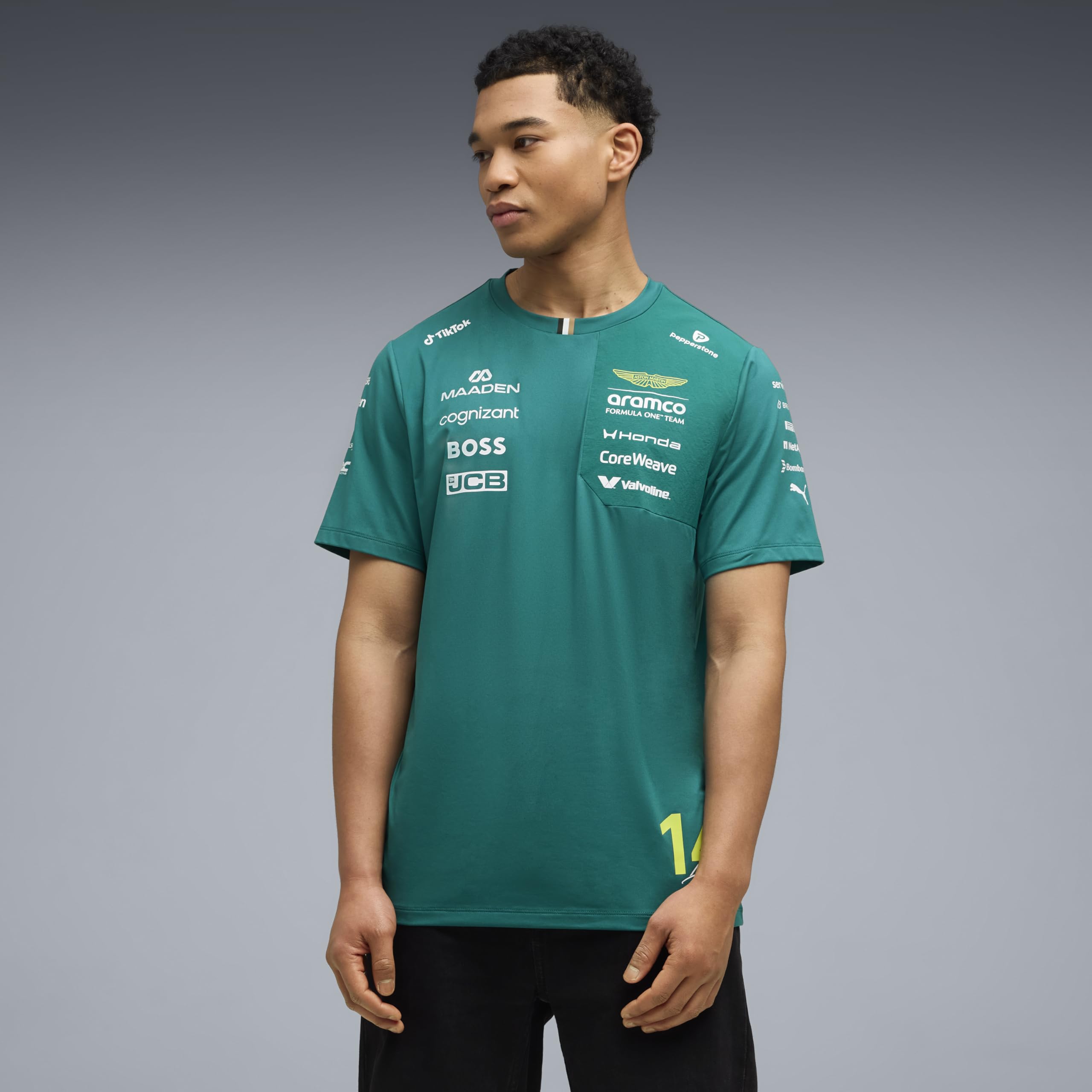 PUMA Aston Martin F1 2026 T-Shirt Team Fernando Alonso Uomo – Verde