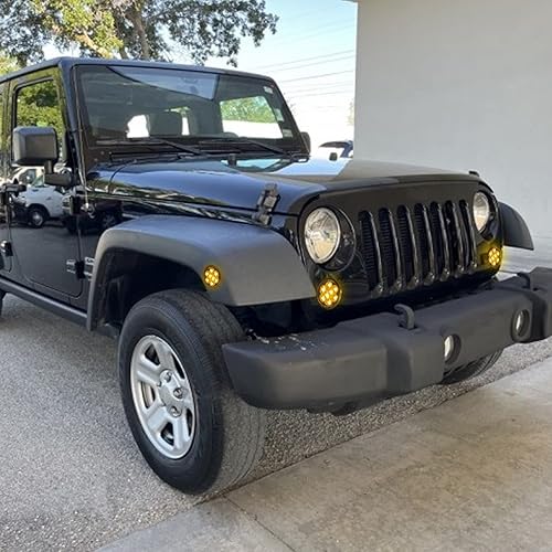 Miniatura 9 de Xotic Tech - 4 lámparas LED de lente ahumada para parrilla delantera, señal de giro y guardabarros delantero, indicador de marcador lateral, luces