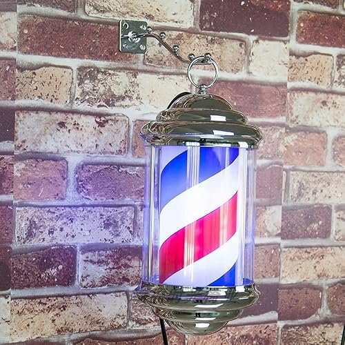 Miniatura 7 de Poste de peluquería impermeable, luz LED, giratorio para peluquería, montaje en pared, ahorro de energía, lámpara de pared estilo retro para