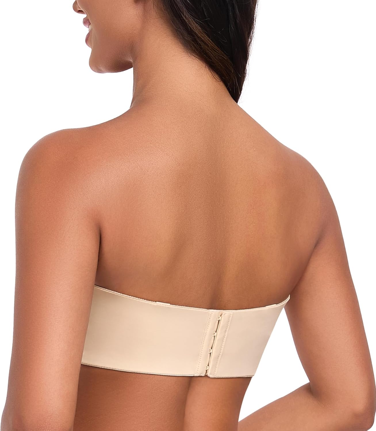 DotVol Women's Plus Size Unpadded Seamless Underwire Bandeau Minimizer Strapless Bra - Image 3