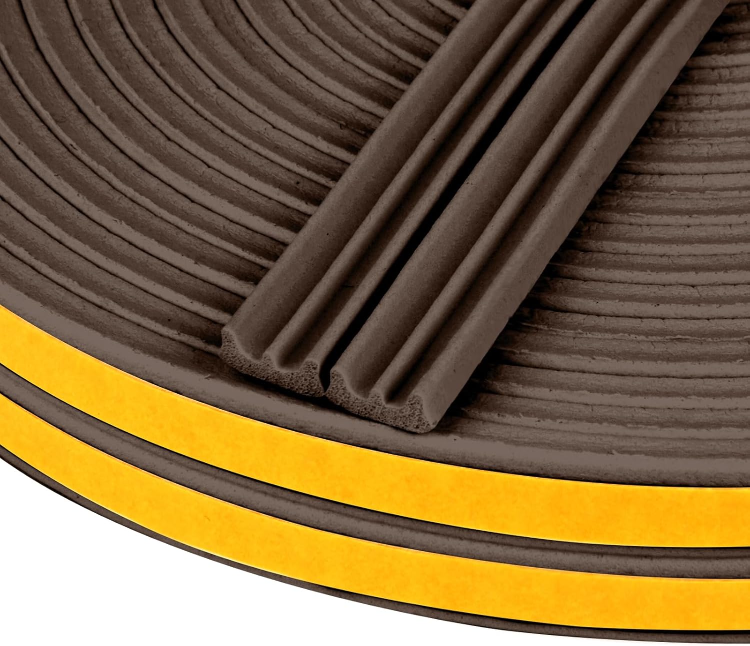 Product image of Flintronic 10m Dichtungsband für Türen Fenster, 9mm x 4mm E-Profil Gummidichtung, Selbstklebend Schaumstoffband Türdichtung Fenster, Gummidichtung für Kollision Siegel Schalldämmung (Braun)
