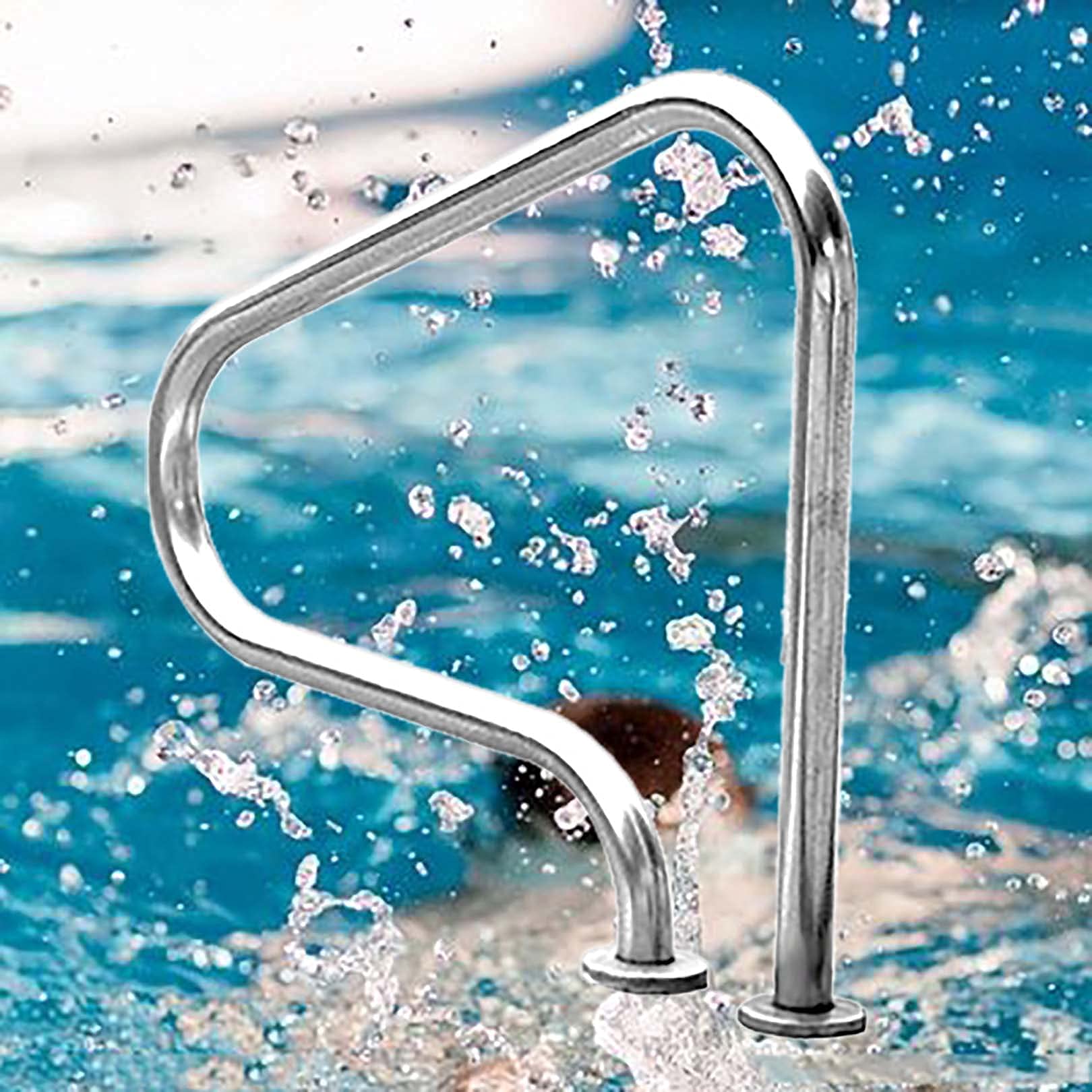 Buy Stainless steel silver antirust swimming pool armrest stainless