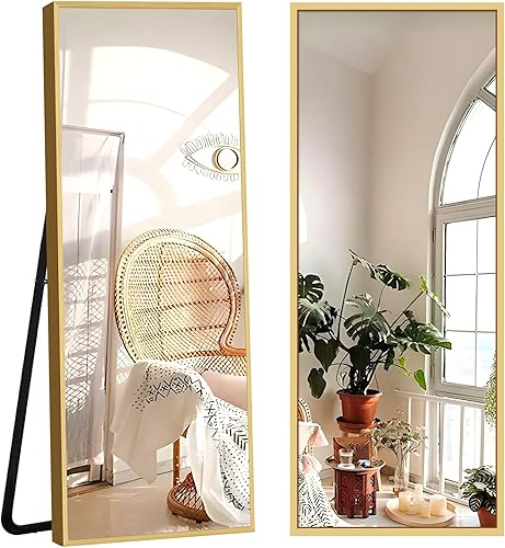 Miniatura 2 de soges Espejo de cuerpo completo con imágenes de alta definición, espejo rectangular de pie para dormitorio y sala de estar, vidrio inastillable,