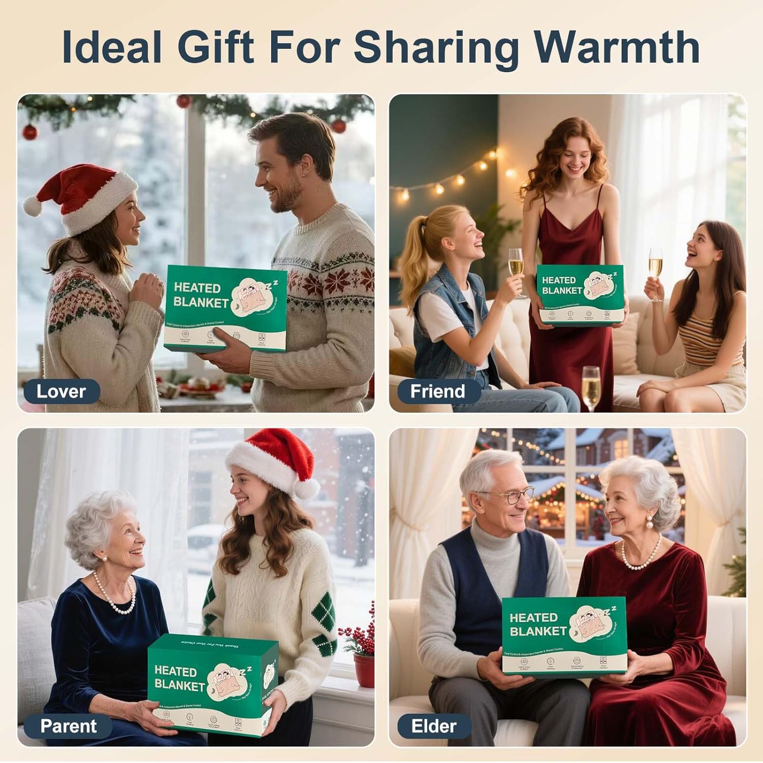 Heated Blanket King Size - Dual Control King Electric Blanket with 5 Heat Settings, 10 Hrs Auto Off for Bed, ETL Certified, Washable Flannel Sherpa Heating Blankets 100" x 90", Navy - Image 8