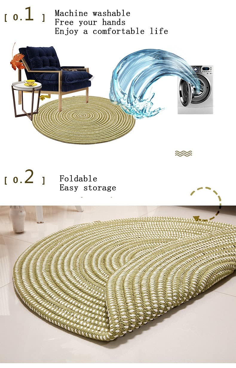 Dywan okrągły sznurek dywan dywan brązowy do salonu Alfombra Redonda 60 cm kuchnia łazienka dywan duży tkany dywan wystrój domu 1 (kolor: 2, rozmiar: średnica 150 cm)