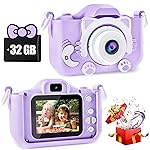CIMELR Kids Camera Toys for 3 4 5 6 7 8 9 10 11 12 Years Old Boys/Girls, Kids Digital Camera for Toddler with Video, Birthday Festival for Kids, Selfie Camera, 32GB TF Card
