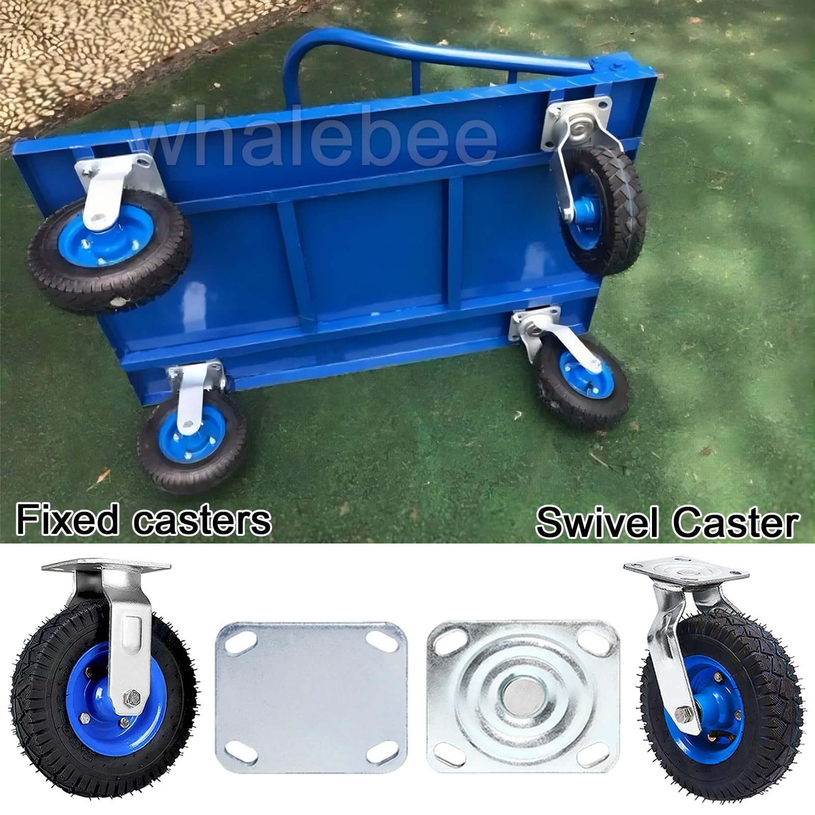 4 Schwerlastrollen Luftreifen Industrierollen 2 Lenkrollen 2 Bockrollen, Gummi Rollen Ø15cm 20cm 25cm Rollen Für Plattformwagen Lenkbare Plattenrollen Transportrollen Mit Schraube