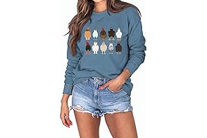 Thanksgiving Chicken Sweatshirts for Women, Cute Farm Chicks Sweatshirt