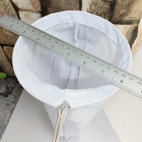 Miniatura 4 de Colador tailandés para té y café, filtro de algodón reutilizable grande de 6 x 12.5 pulgadas con asa, gotero de tela tradicional tailandés, cafetera