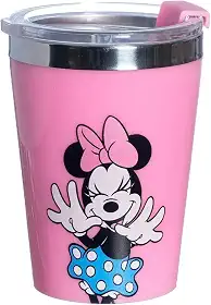 Zona Criativa – Copo SNAP Minnie 300ml | Compacto, Térmico em Aço Inóx Dupla Camada e c/Tampa Rosqueável – Leve sua Bebida em Espaços Pequenos, Prático Para o Dia a Dia - Bebida Gelada Por Mais Tempo
