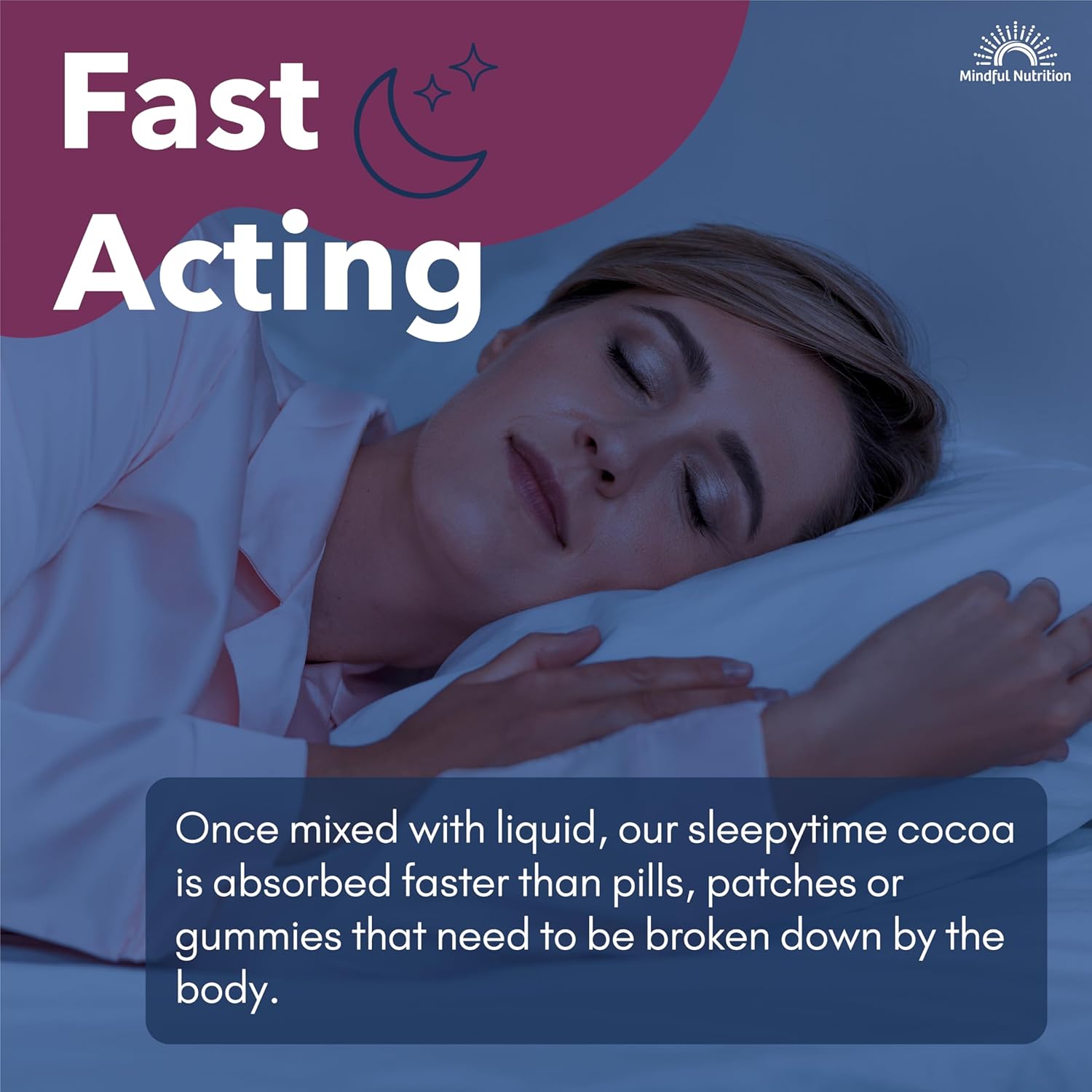 Mindful Evening Peppermint Cocoa Mix Natural Sleep Aid, Melatonin 3mg, L-Theanine, GABA Supplements, Natural Calm Sleep Support Stress Relief Calm Sleepy Cocoa Nighttime Peppermint Hot Chocolate - Image 3