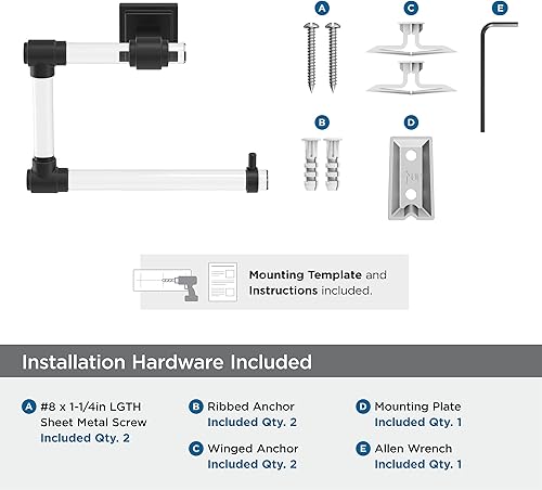 Vista 143 de Amerock BH36062CG10 - Toallero de mano Glacio de 5-7/16 pulgadas de longitud para pared de baño y cocina pequeña, accesorios de baño Transparente