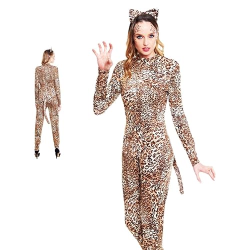 Partilandia Disfraz de leopardo para mujer talla M