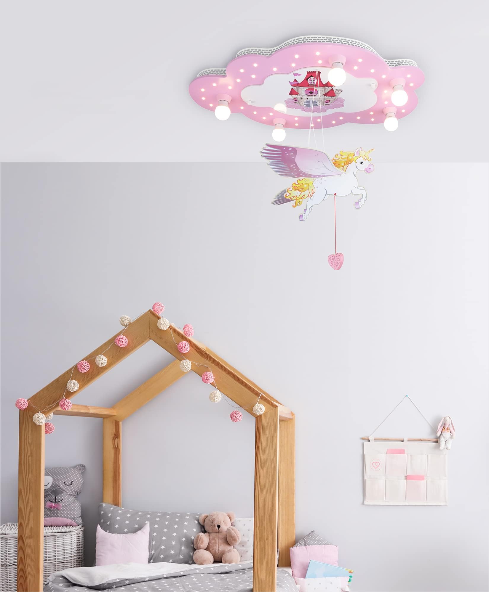 Elobra Roof Light, Wood, E14, Pink