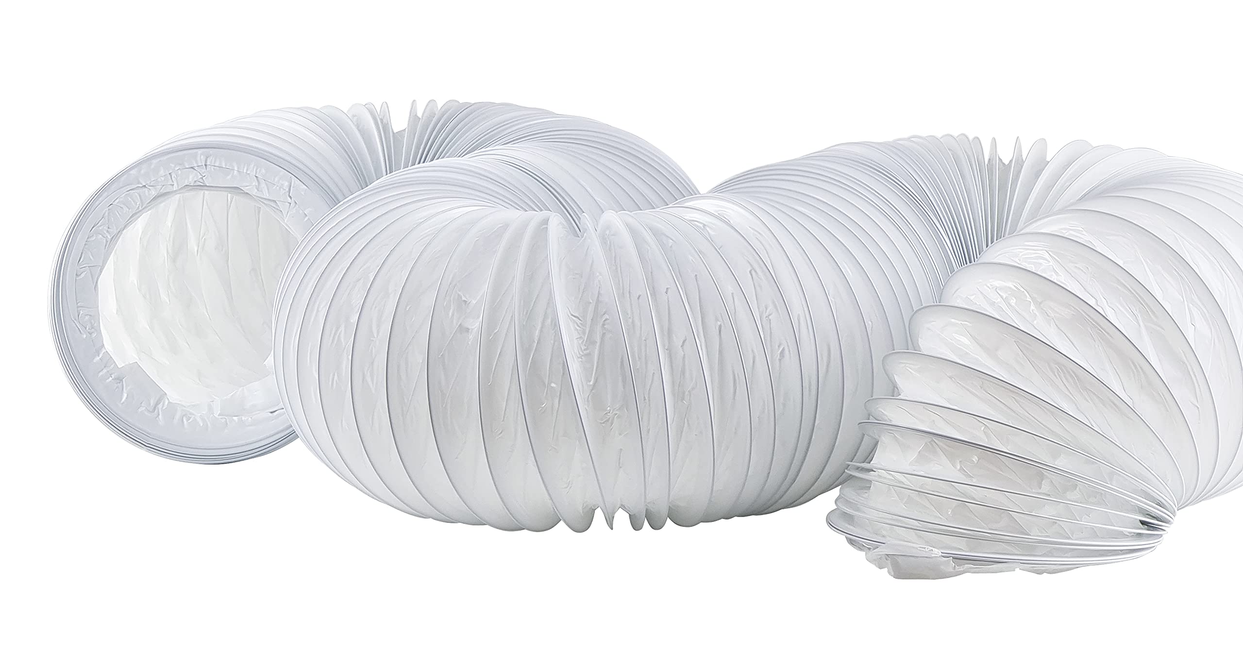 Steinberg14 Weiß 160mm / 6m Abluftschlauch PVC Flexibel Schlauch für Klimaanlagen - Dunstabzugshaube - Trockner