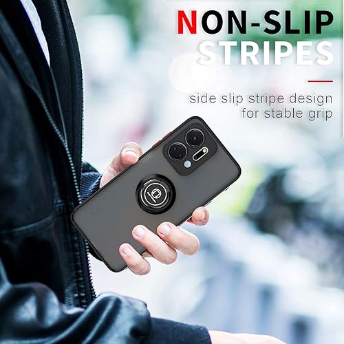 Miniatura 8 de QUIETIP Funda compatible con Honor X7a con protector de pantalla, TPU + policarbonato duro a prueba de golpes, anillo magnético para soporte de