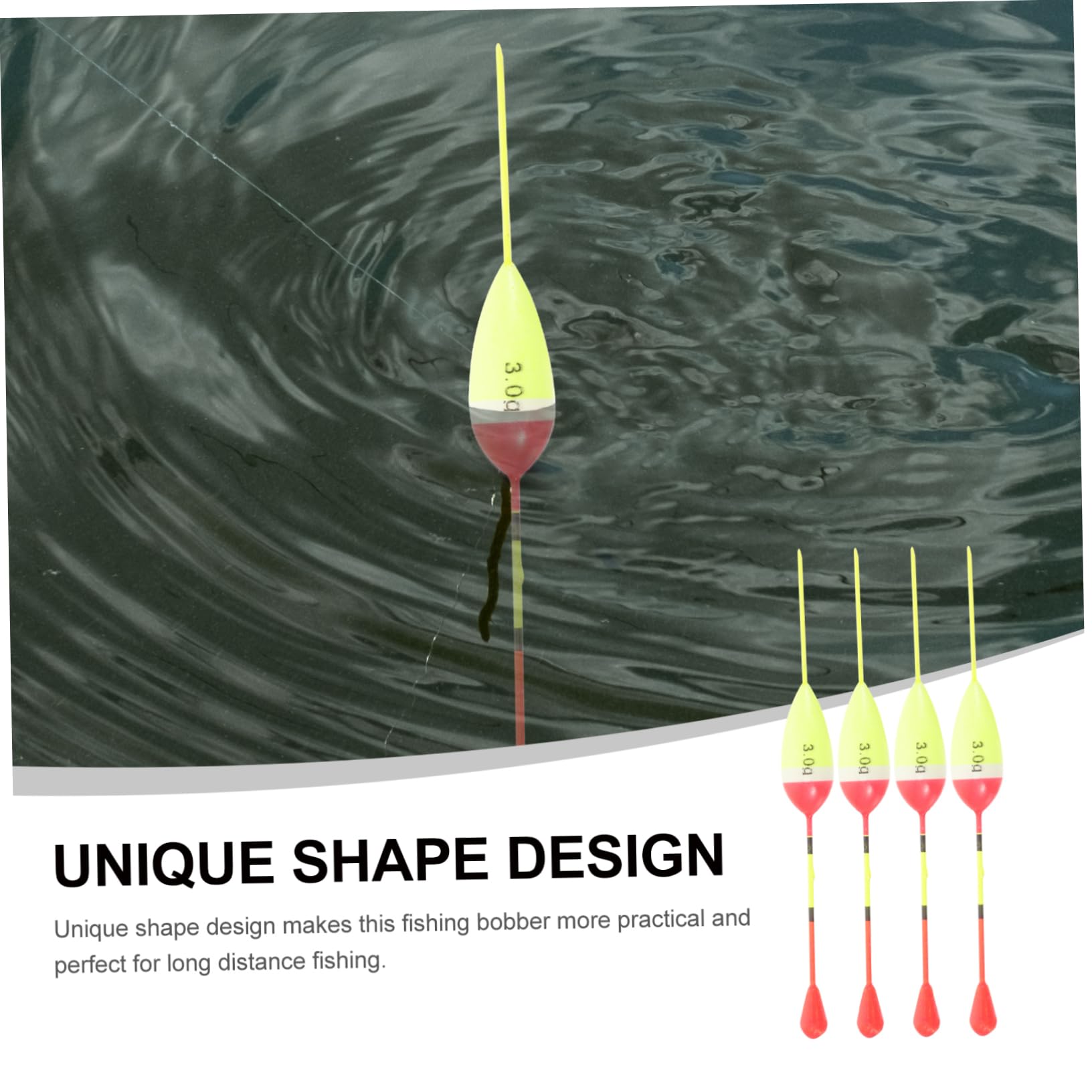 SUPVOX Pôle Kit De Leurre De Pêche pour La Pêche Canne À Pêche Flottante Trousse Flotteur De Pêche Flotteurs De Canne À Pêche Engrenage Acier Inoxydable Yellow