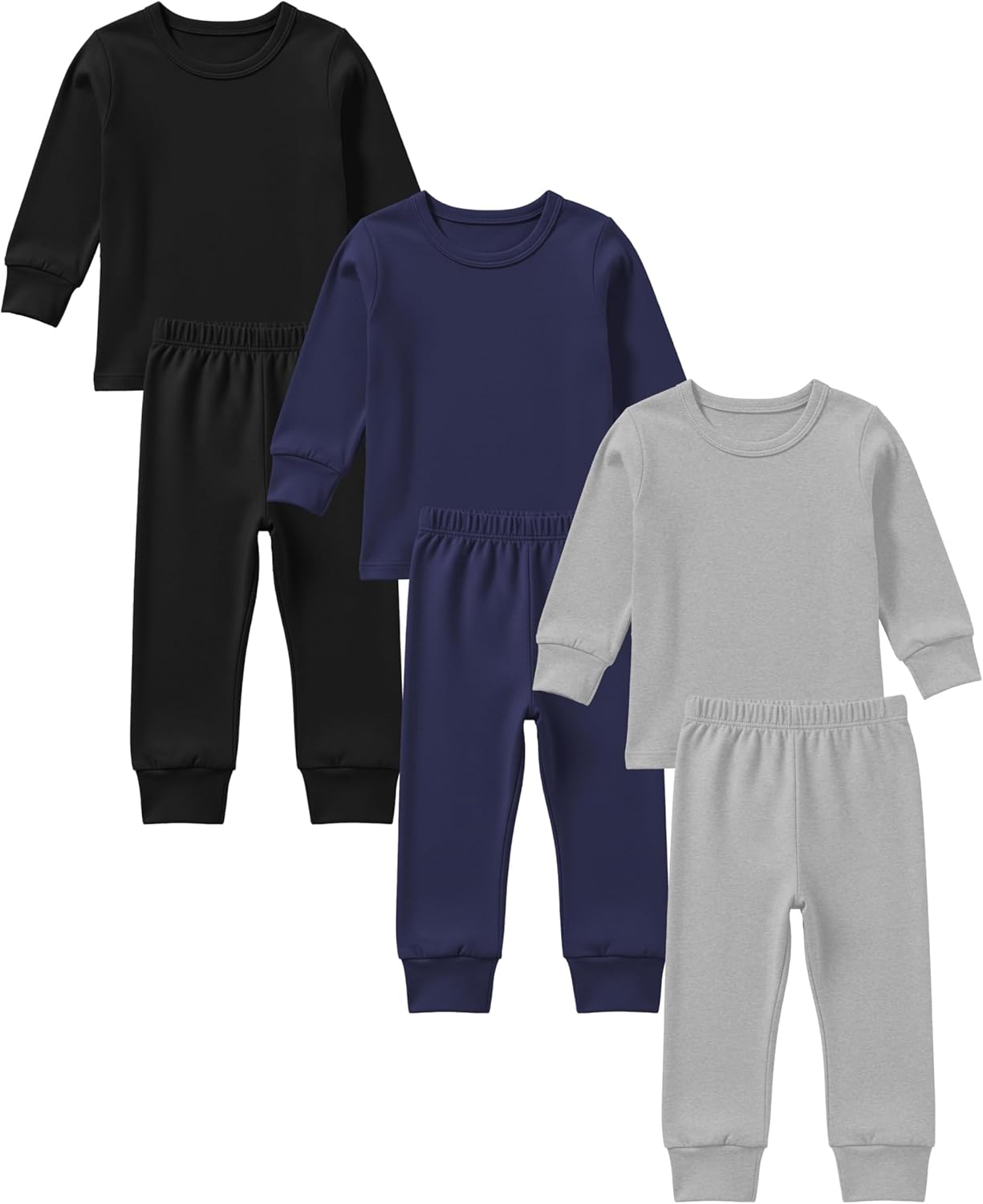 Andrew Scott Kids Base Layer Underwear Sets | Ultra-Soft Cotton Stretch | Girls - Boys | 3 Tops + 3 Bottoms