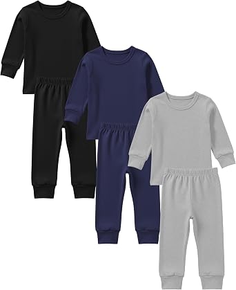 Andrew Scott Kids Base Layer Underwear Sets | Ultra-Soft Cotton Stretch | Girls - Boys | 3 Tops + 3 Bottoms