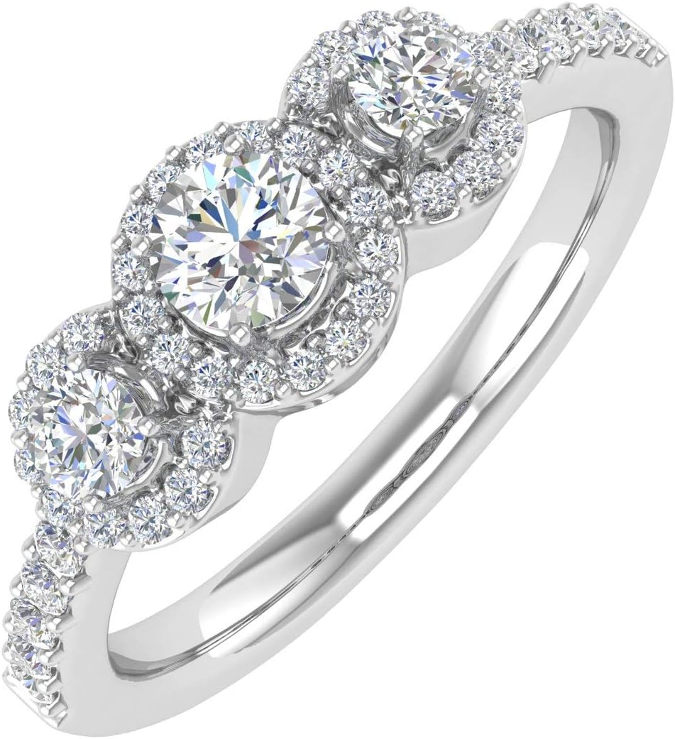 1/2 Carat Diamond Engagement Ring in 14K Solid Gold (I1-I2 Clarity)