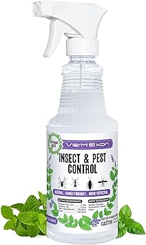 VermExon Peppermint Oil Insect & Pest Control Spray – 16oz Natural Plant-Based Bug Killer for Spiders, Ants, Flies, and Other Insects, Safe for Home & Kitchen Use