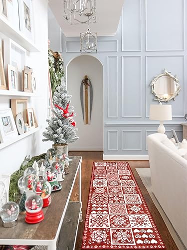 Miniatura 2 de Seavish Alfombra de pasillo de cocina de Navidad de 2 x 6 pies, antideslizante, lavable, suave, para interiores, entrada, baño, lavandería,