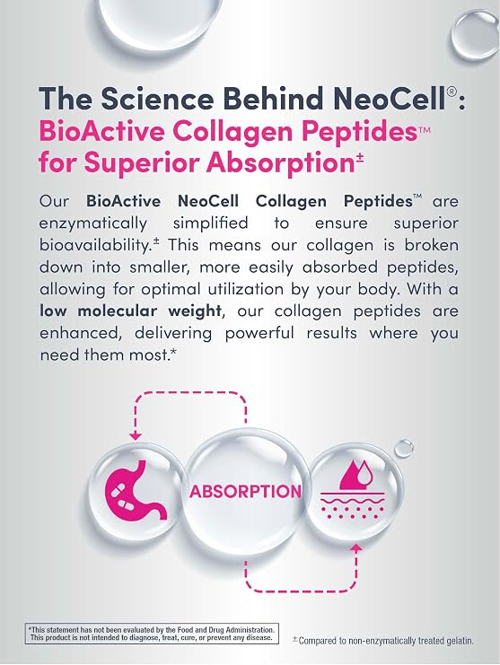 NeoCell Collagen Beauty Builder | 150 Caplets | Grass Fed BioActive Peptides | with Biotin and Hyaluronic Acid | Radiant Skin & Strong Nails Supplement