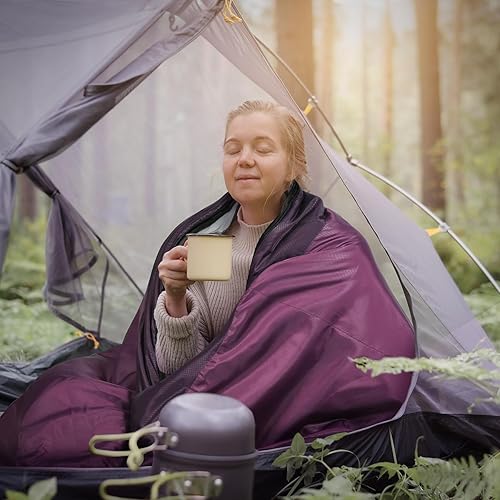 Miniatura 47 de REDCAMP Saco de dormir ultraligero para mochileros, senderismo, comodidad para adultos en clima cálido, con saco de compresión 2-Sobre