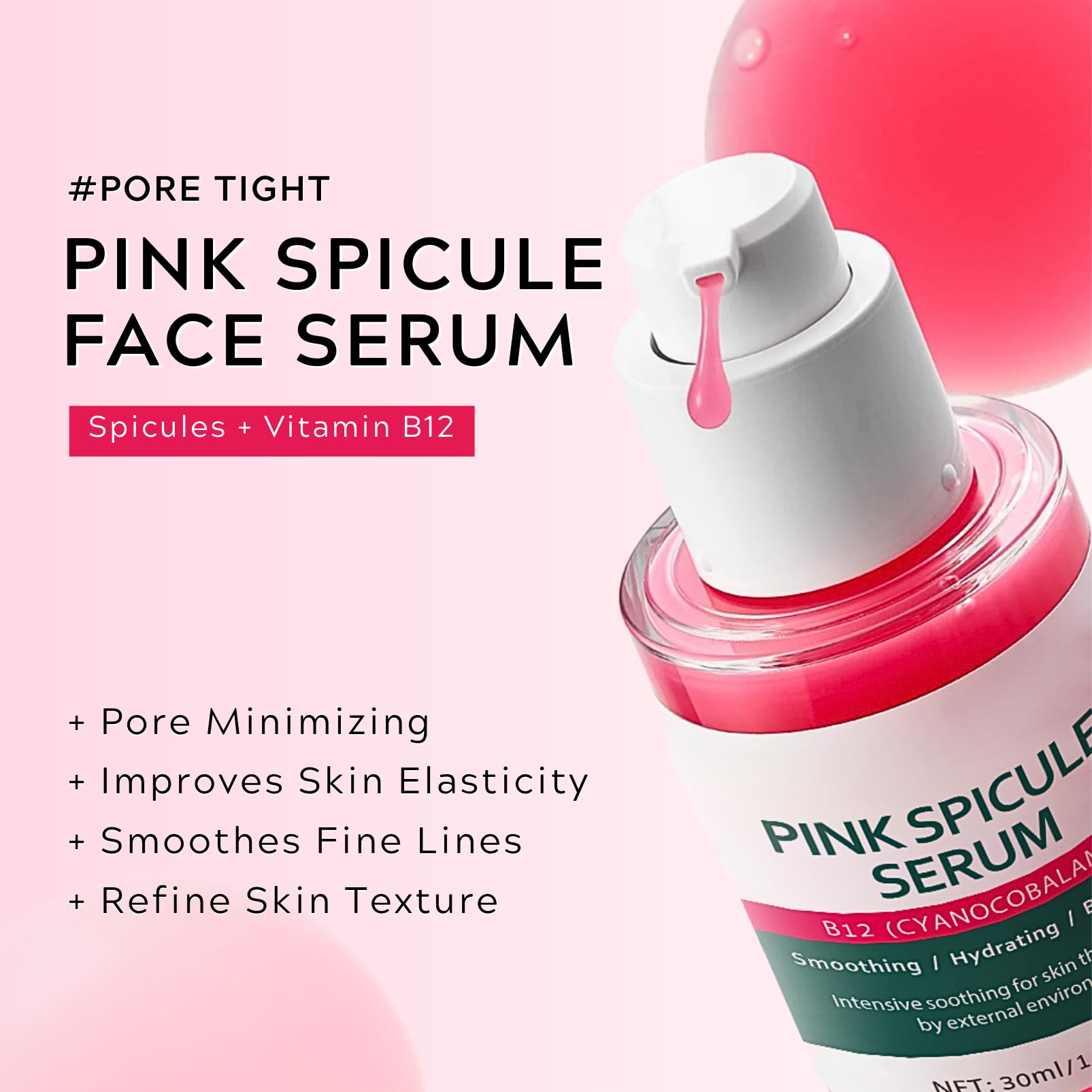 Picotonic Shot Ampoule + Pink Spicule Serum for Face Spicule Face Serum for Pore Care Picotonic Glow Serum for Pigmentation & Dark Spot Remover - Image 3