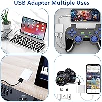 Vista 6 de Adaptador Lightning a USB para cámara para iPhone con puerto de carga Lightning Cable OTG USB 3.0 hembra Teclado Mouse Sin soporte para USB C, SSD