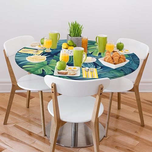 Vista 127 de Cardinal Bird - Mantel redondo ajustable con borde elástico de 36 a 42 pulgadas, mantel redondo elástico, impermeable, lavable, mantel circular