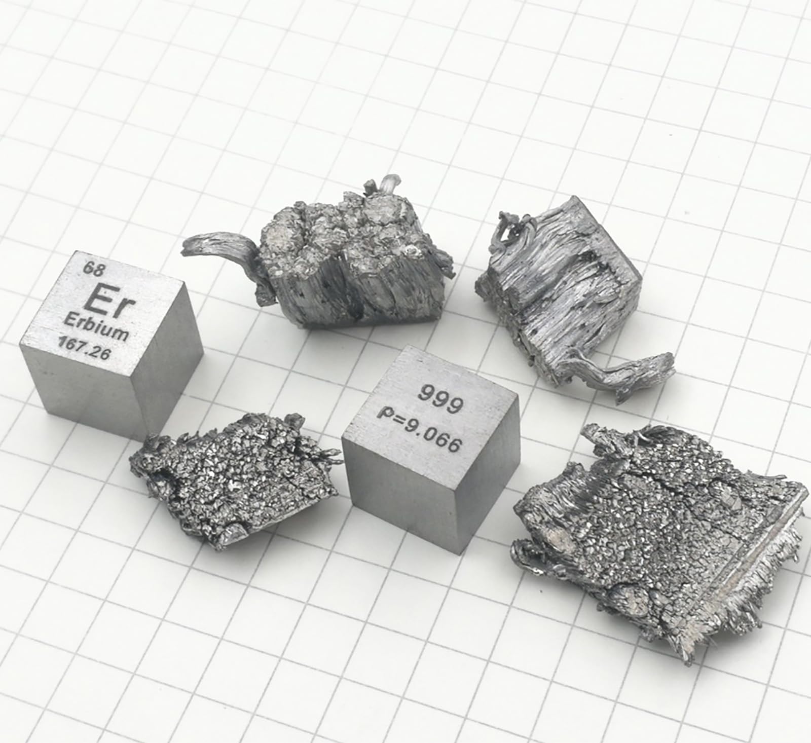 Cubi da 10mm - Collezione della Tavola Periodica degli Elementi - Metalli delle Terre Rare,Erbium er